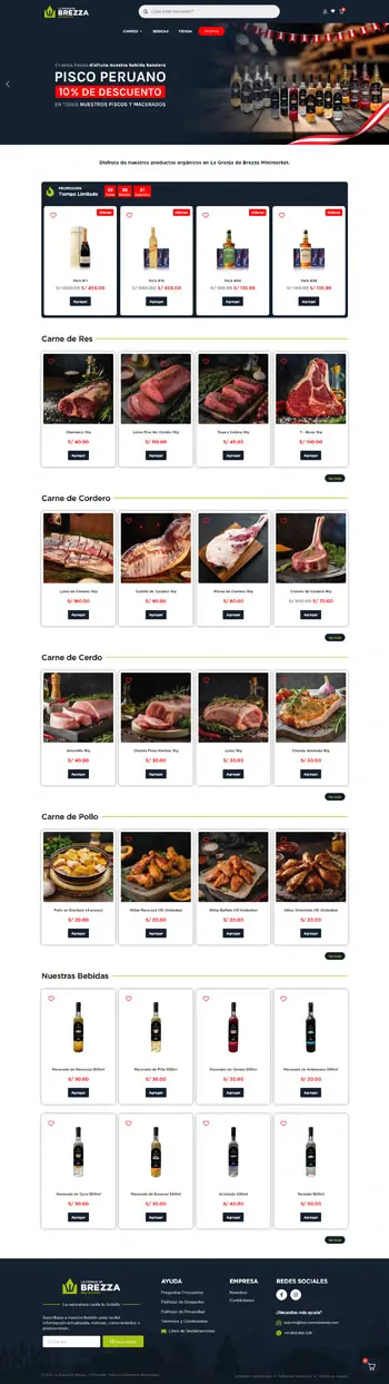 Diseño Web de la Granja de Brezza Minimarket