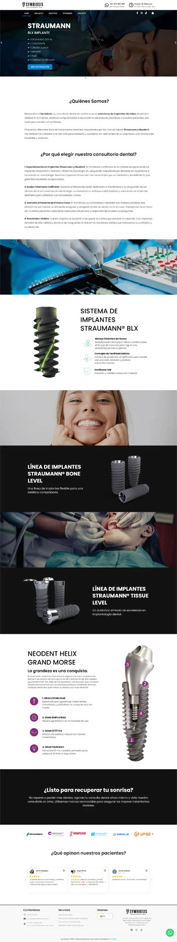 Diseño Web de Consultorio Dental Symbiosis